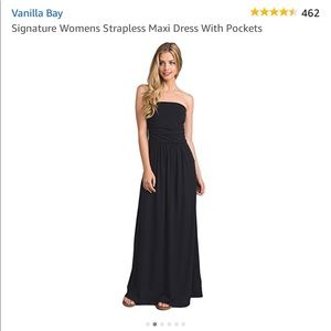 Black Strapless Maxi Dress - Size L